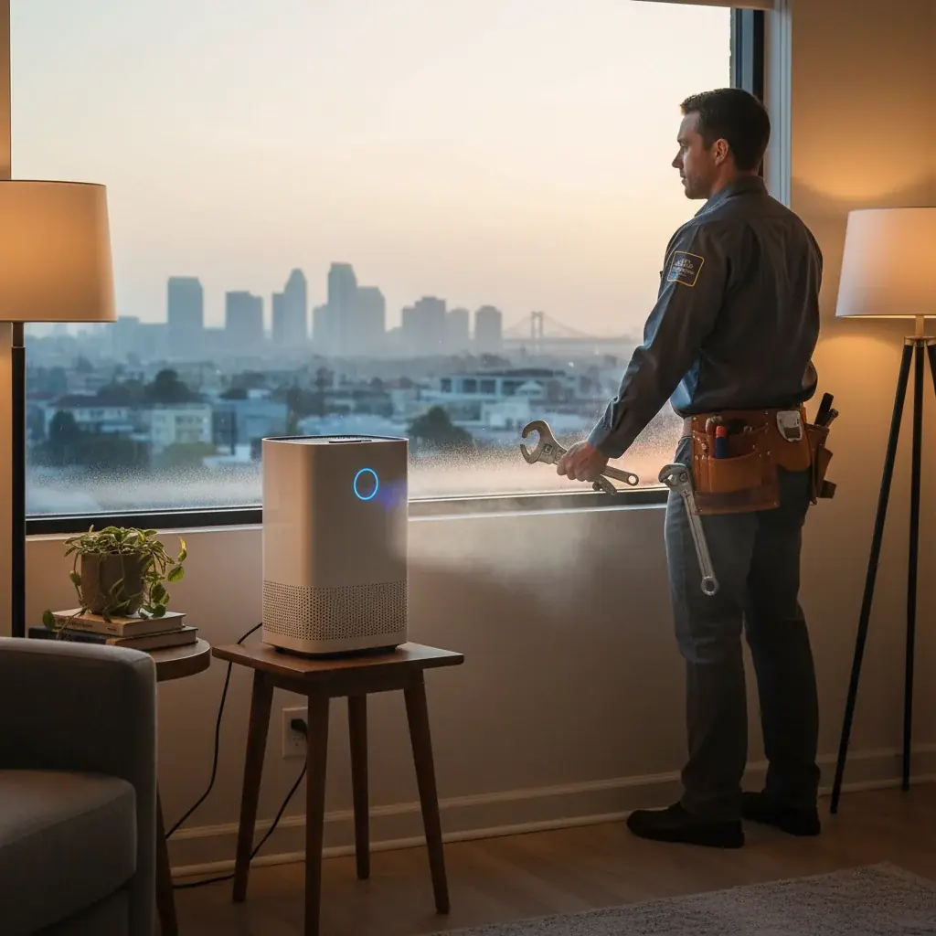 ERV unit installed in a San Diego attic providing fresh air ventilation