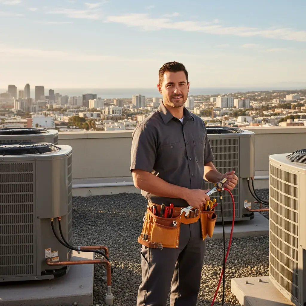 New HVAC condenser unit installed outside a San Diego home in 2026