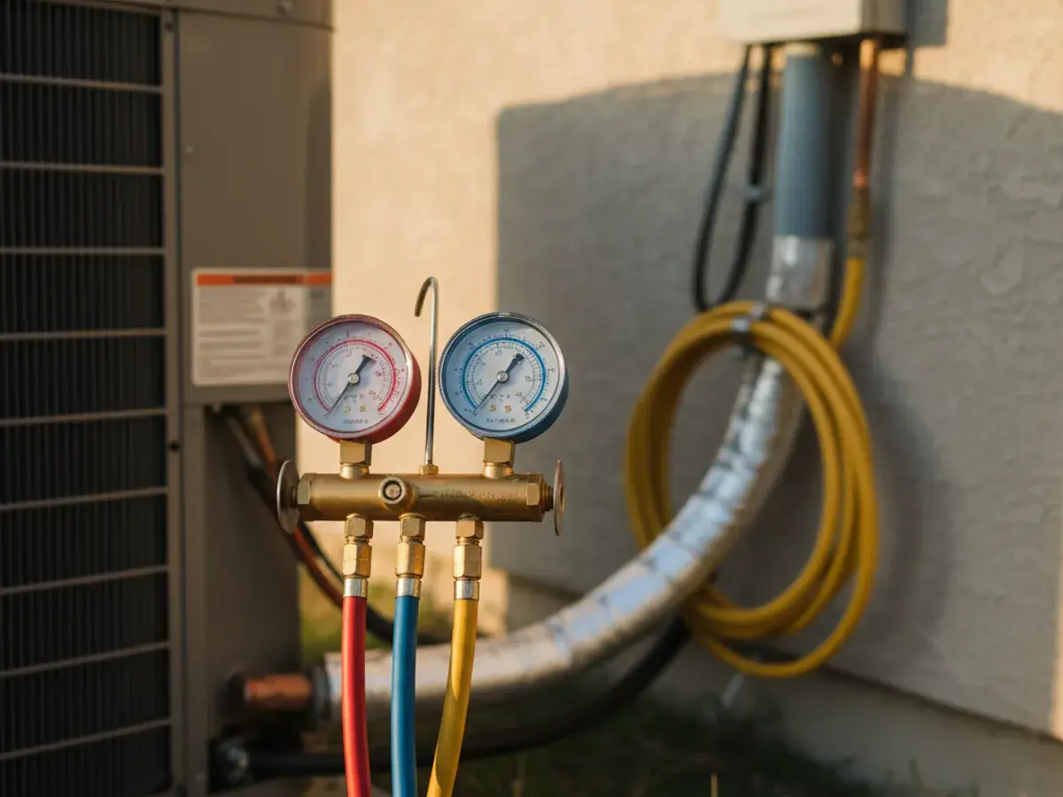 AC Repair detail work by a San Diego County HVAC technician