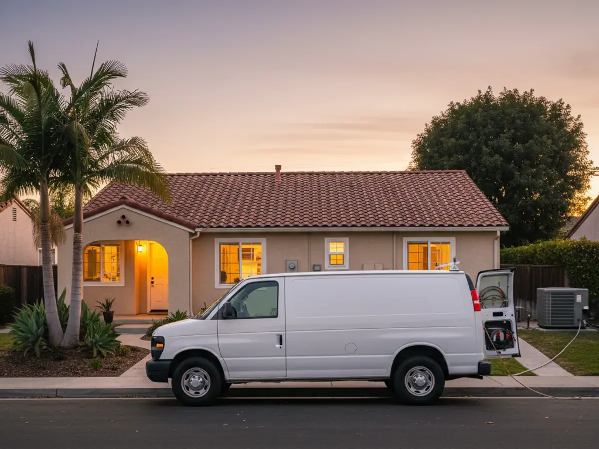 Emergency Service detail work by a San Diego County HVAC technician